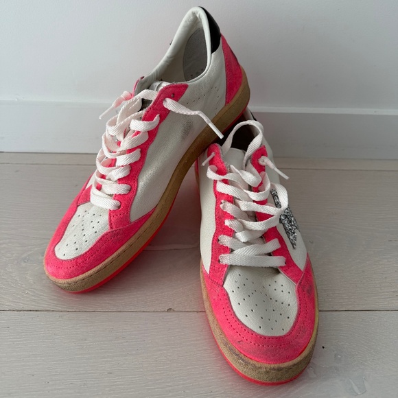 Golden Goose Ball Star Sneaker White Leather/Pink/Metallic 38/8 NIB - Picture 1 of 10
